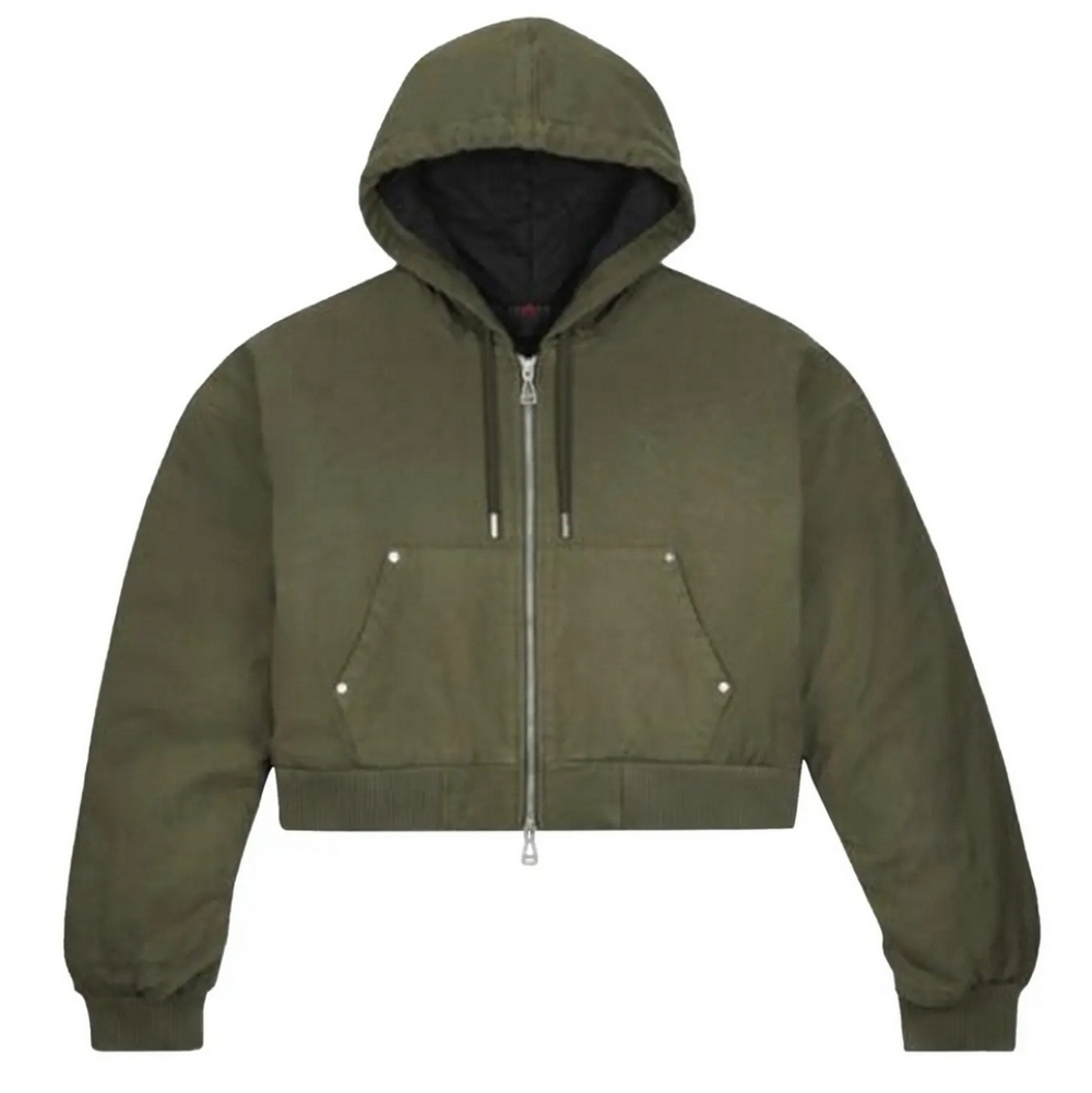 Nike Air Jordan x Travis Scott Hooded Canvas Jacket Cargo Khaki Size X-Small NWT